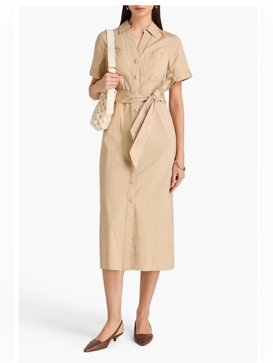 Veronica Beard Dresses & Skirts - Veronica Beard Tabby Midi Dress – Stone Khaki – Size 0 – NWT